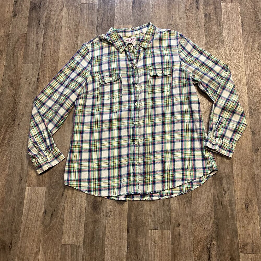 Vintage Old Navy Plaid Button Front Shirt Women's Size Large